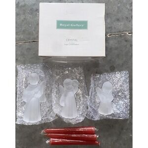 Royal Gallery Federated Dept Crystal Set of‎ Three Angel Candleholders K4852/3